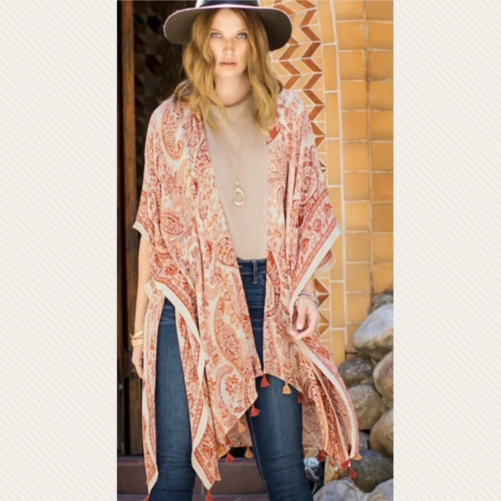 Light My Fire Ruggine, Paisley Kimono Duster NWT - Picture 4 of 12
